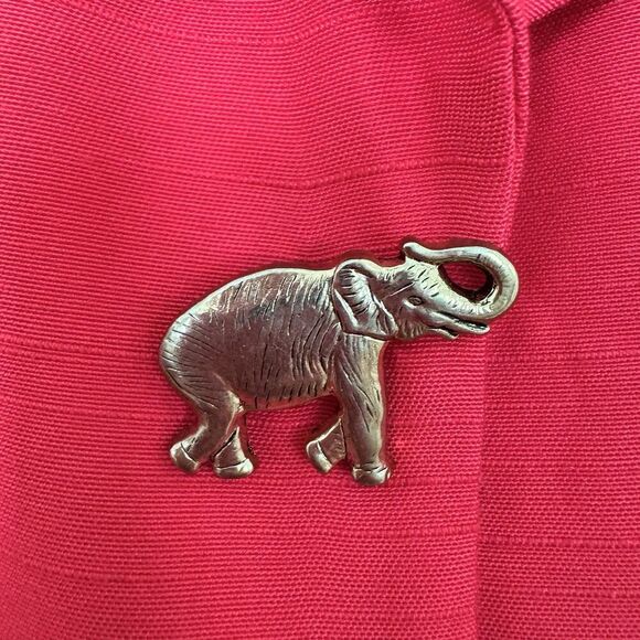 VTG 90s Melissa Harper Shirt Vest 8T Safari Elephant Gold Button Office Business - Picture 6 of 16